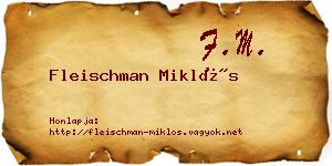 Fleischman Miklós névjegykártya