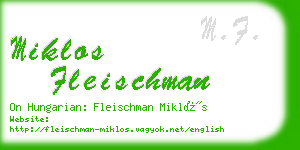 miklos fleischman business card